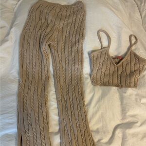 Cable knit matching set